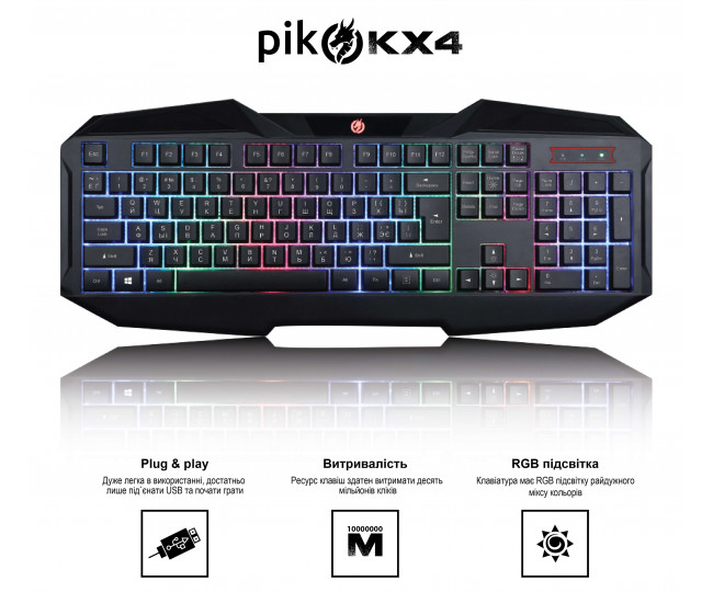 Клавиатура проводная Piko KX4 (черная)